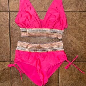 Kids Swimwear Set in Vibrant Pink